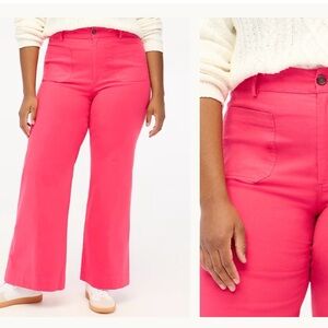 J. Crew Women's Wide Leg Pants in Bright Pink